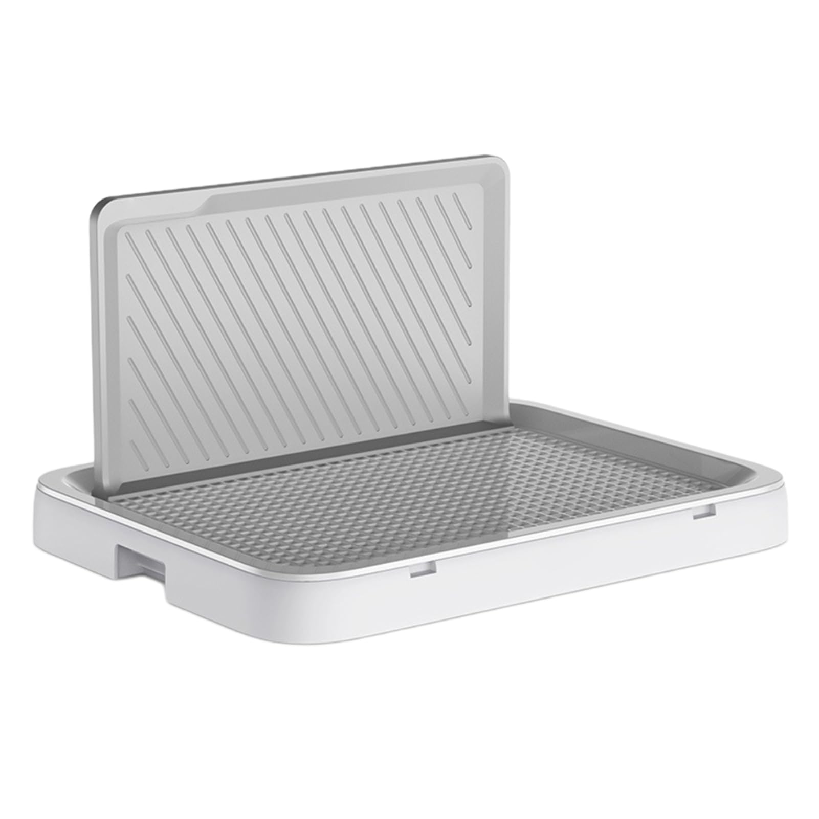 Toilette pour Chien De Compagnie Toilette, Bacs à Litières pour Chiens, Tapis De Propreté Chien, Tapis De Dressage pour Animaux De Compagnie, Support Portable (L,Blanc)