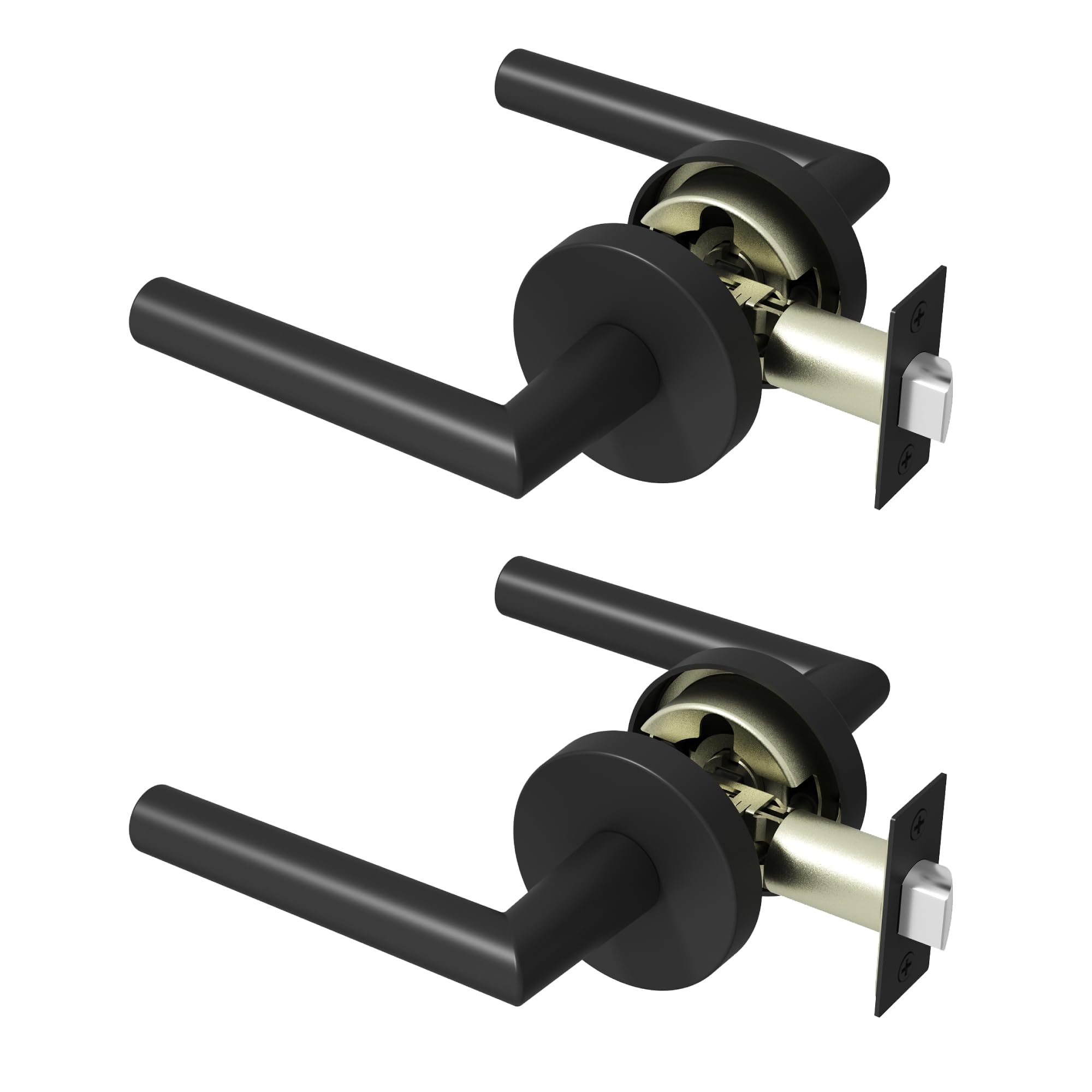 Poignées de porte noir mat Okun Stark béquilles au design contemporain et finition épurée premium