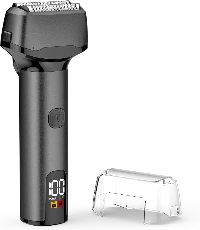 Men's Electric Shaver, Foil Shaver with Floating Blade, Wet and Dry Electric Shaver for Men with Pop Up Precision Trimmer, Type-C Rechargeable, Waterproof, Smart LED (Black)