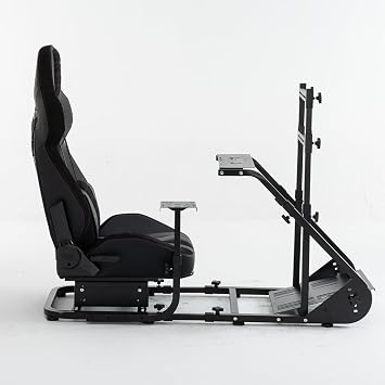 Enhanced Racing Wheel Cockpit - Compatible with Fanatec, Thrustmaster, Logitech, etc.