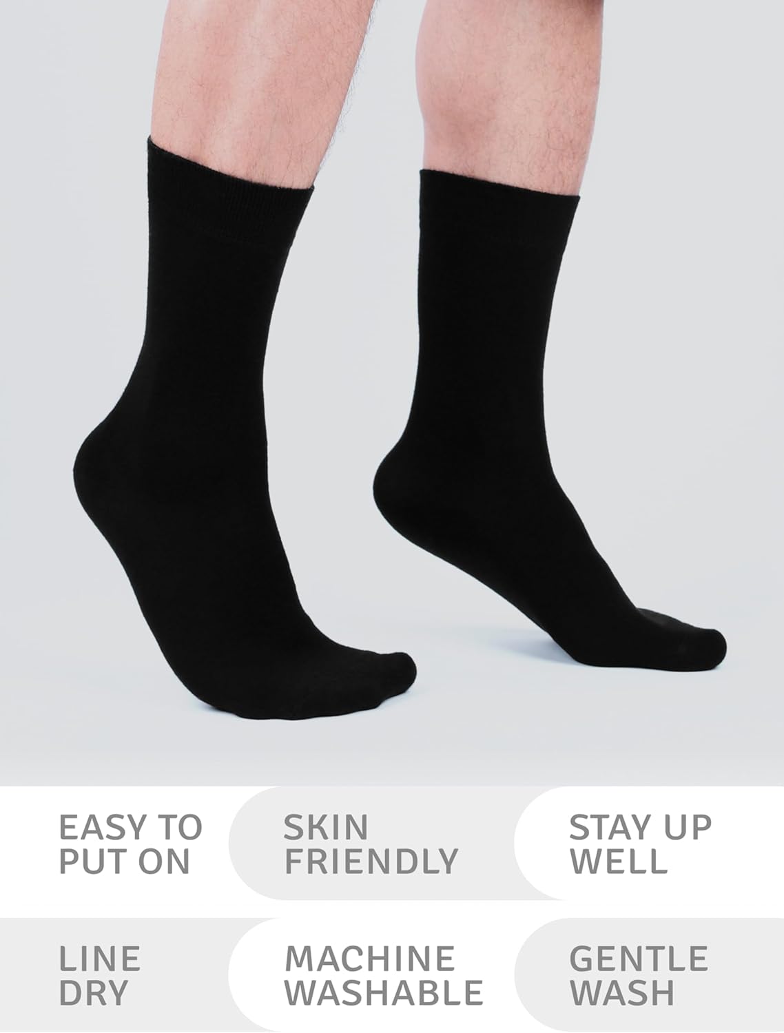 Men's Rayon from Bamboo Dress Socks, Mid-Calf, Seamless, Soft Business Socks | Size 8-12 (3 or 5 Pairs) - Image 5