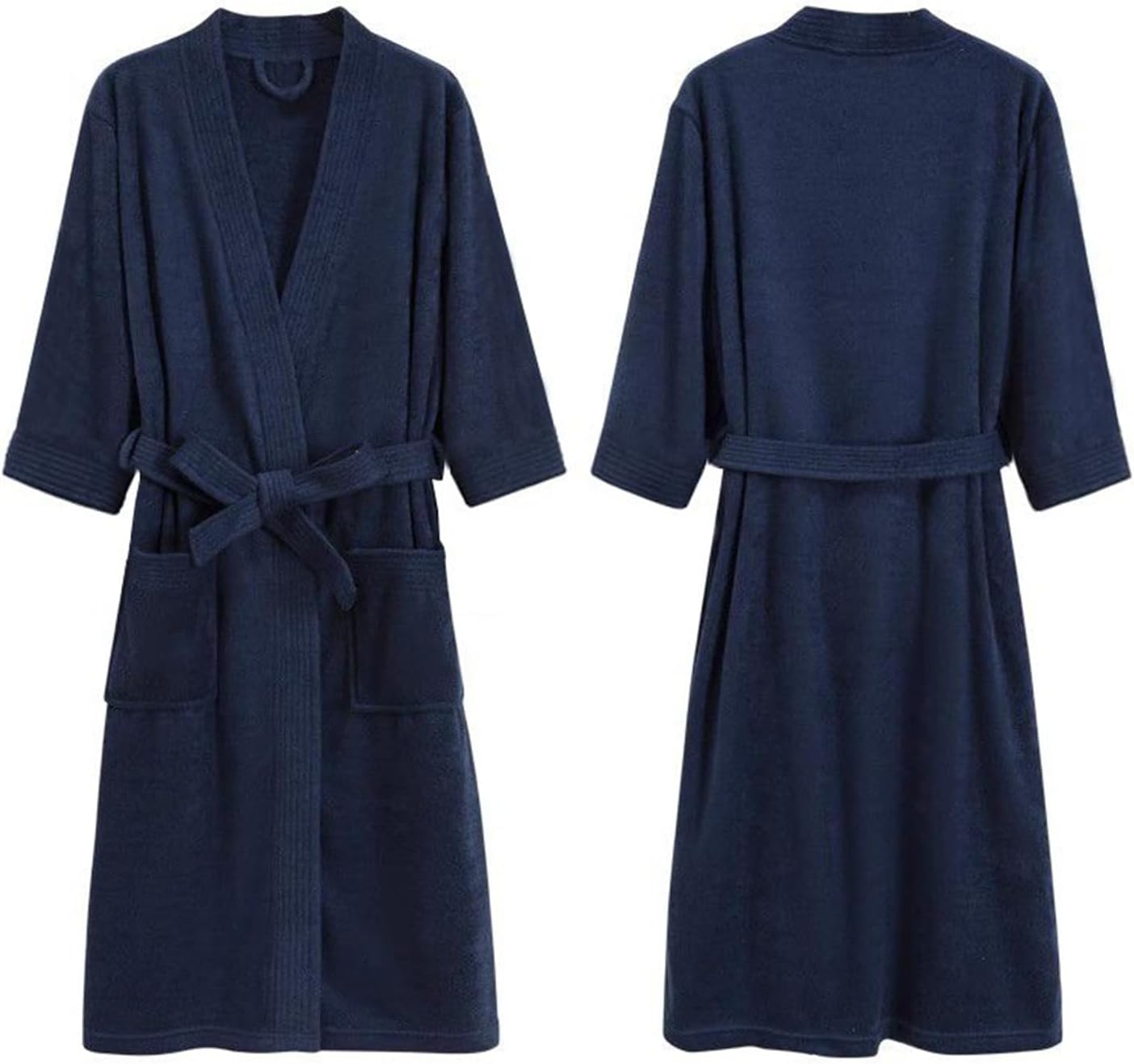 Terry Cloth Robes for Women Men Lightweight Kimono Bathrobe Knee Length Spa Towel Robe