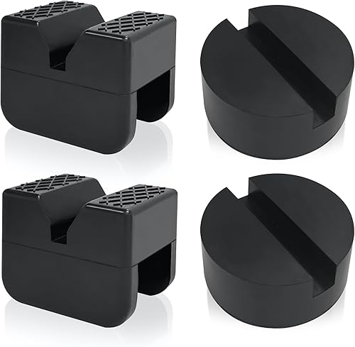 TONDA Jack Pads - Protector de soldadura universal de riel de goma, adaptador ranurado para soporte de gato y gato de piso