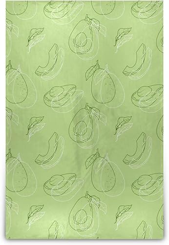 Seamless Cute Avocado Tropical Fruit Green Microfiber Throw Blanket for Adults Kids, Ultra-Soft Holiday Blanket for Bedroom Sofa Couch, 60x90 Inches