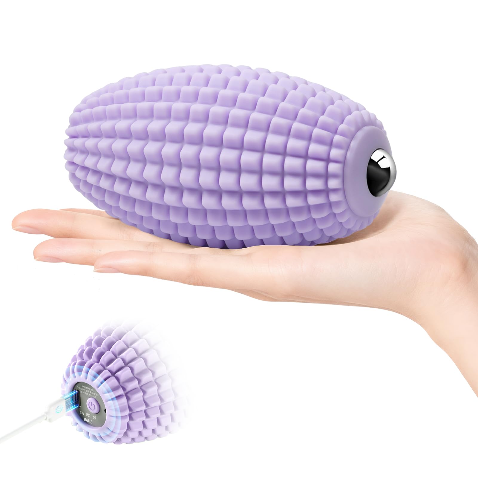 Bola de masaje vibratoria para recuperación muscular, bola de masaje miofascial de silicona, alivio de la fascitis plantar, liberación de cadera y psoas, rodillo de tejido profundo y punto de