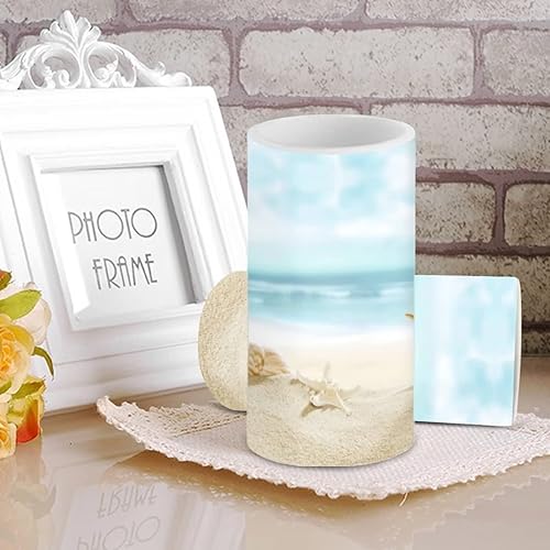 Miniatura 3 de Velas eléctricas sin llama de playa con temporizador remoto de mecha 3D de movimiento automático, multicolor, de larga duración, velas LED