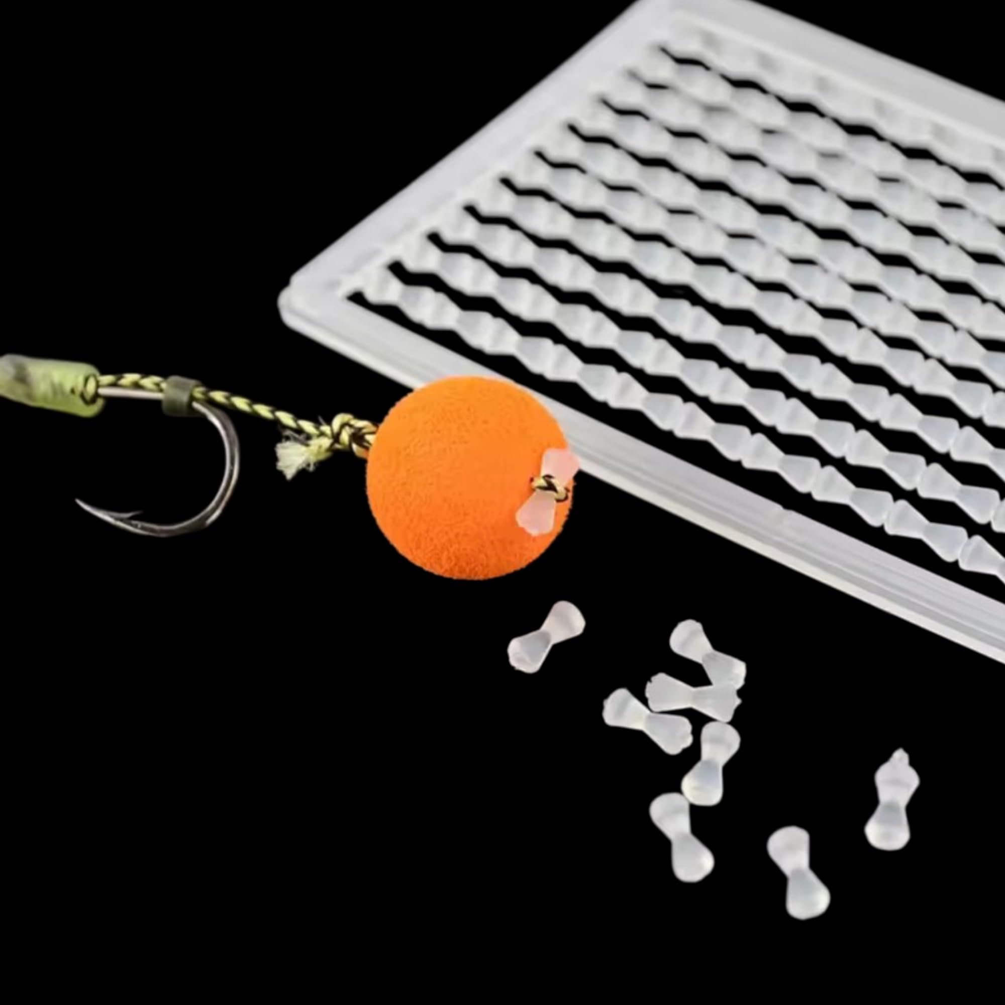 Carp Fishing Boilie Popup Stoppers, Hard Plastic, 200 Pieces in 2 Cards, for Professional Carp Feeder Rigs and Hair Rigs-image-6