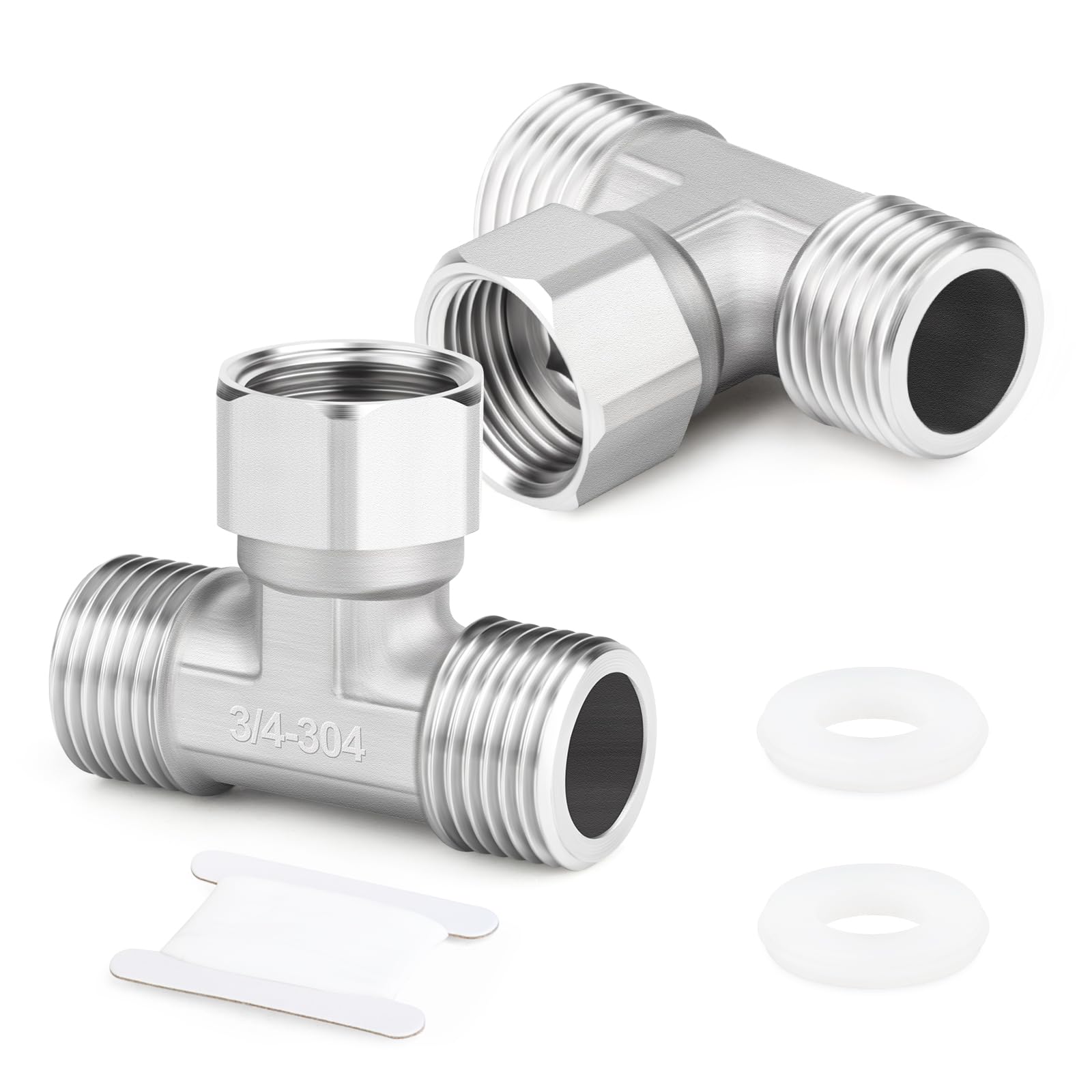 ERGAOBOY 1 piezas de conector en T flexible y móvil de 3 vías, acero inoxidable 304, 1/2" macho BSP, tuerca de unión en T para rociador, válvula angular, brazo de ducha — view 33