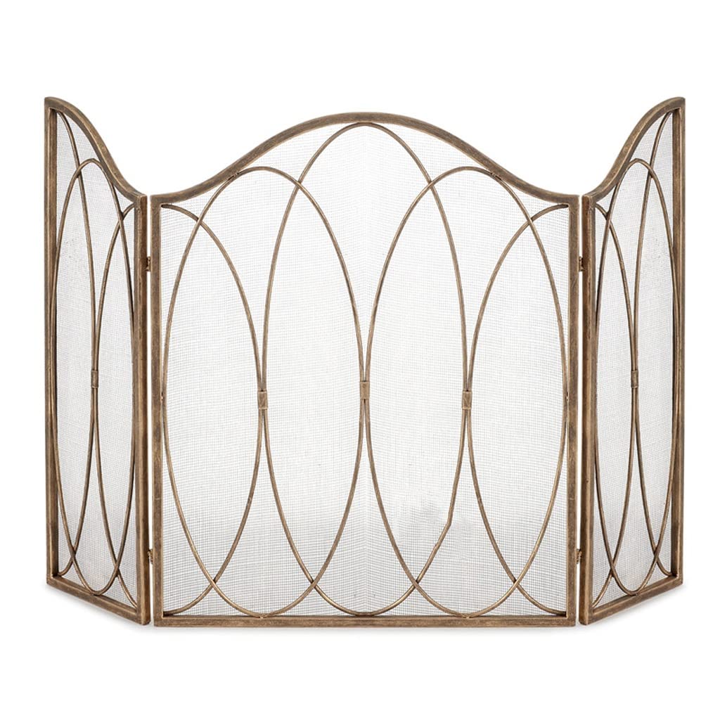 Schermi per Caminetti di Guardia Schermo del camino americano Tre fold Partition Partition Camino Camino Camino Porta Cover Net Camino Guardrail Spark Fence Recinzione I 25.9 × H'31.5 Accessori per Ca