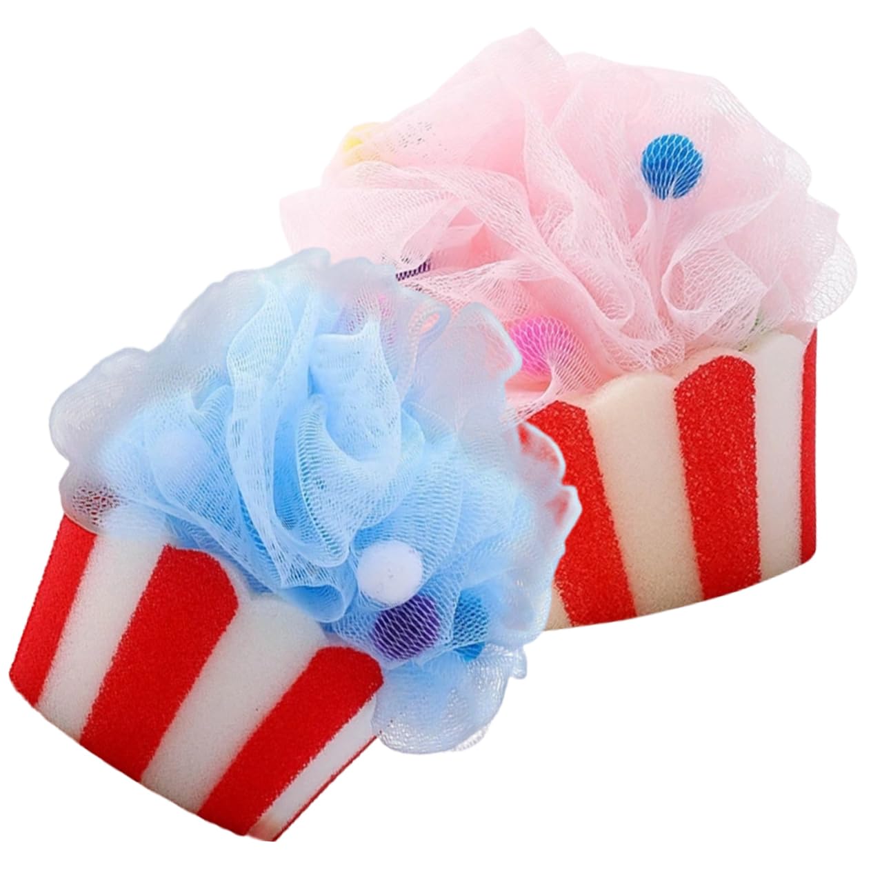FOMIYES Juego de 4 Esponjas Exfoliantes de Baño con Forma de Helado Suaves para para Hombres Y Mujeres de Polietileno 2 Unidades X 4