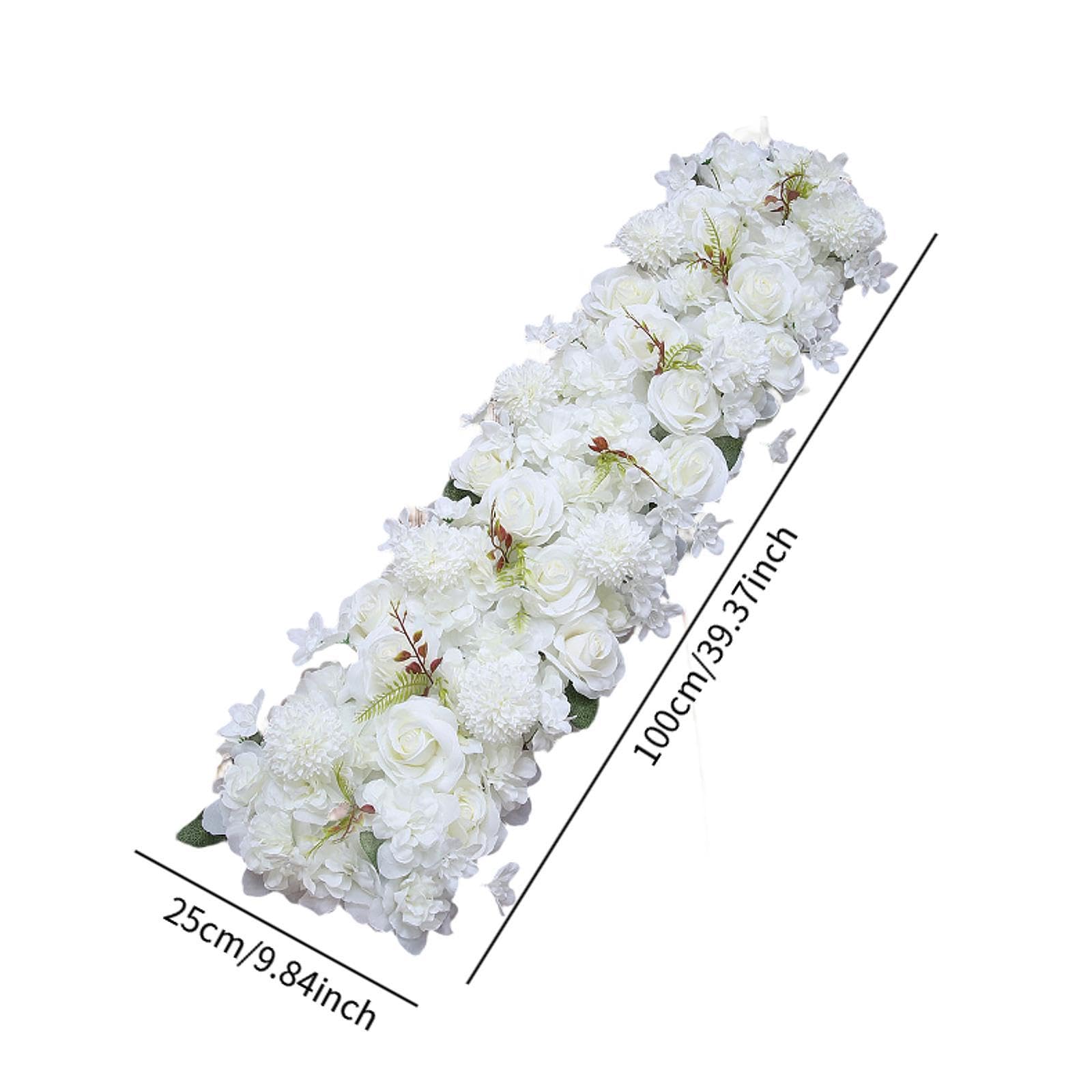 Fiori Artificiali, Fila di Fiori per Porte, Sfondo Floreale, Fila di Fiori 3D, Fiori di Seta per Matrimoni, Banchetti, Feste Romantiche, Casa, Bianco