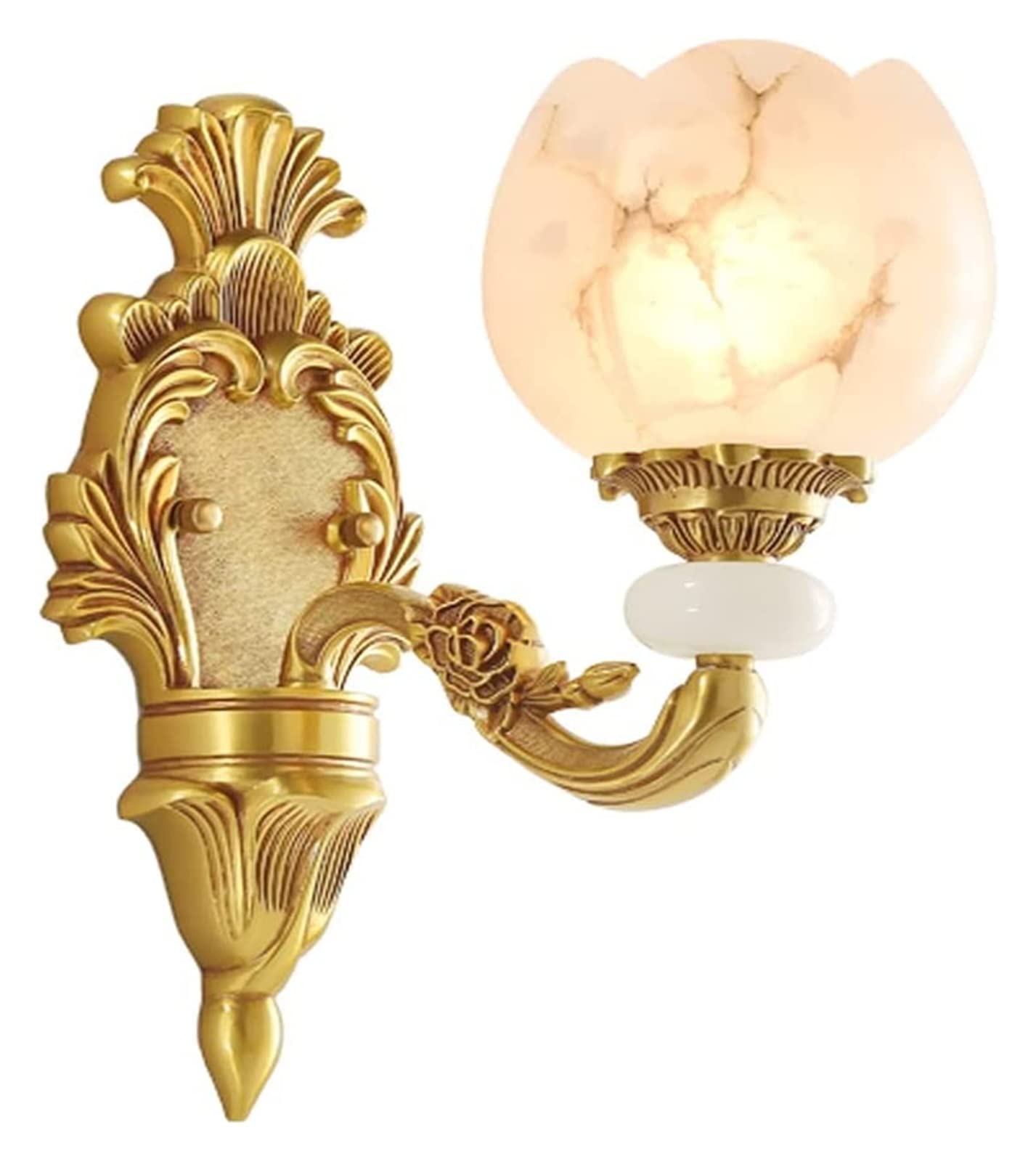 ZTCHSENZT Wall Lamp Light Style Copper Living Room Bedroom Bedside Lamp Retro Marble Corridor Aisle Lamp Wall Light,D