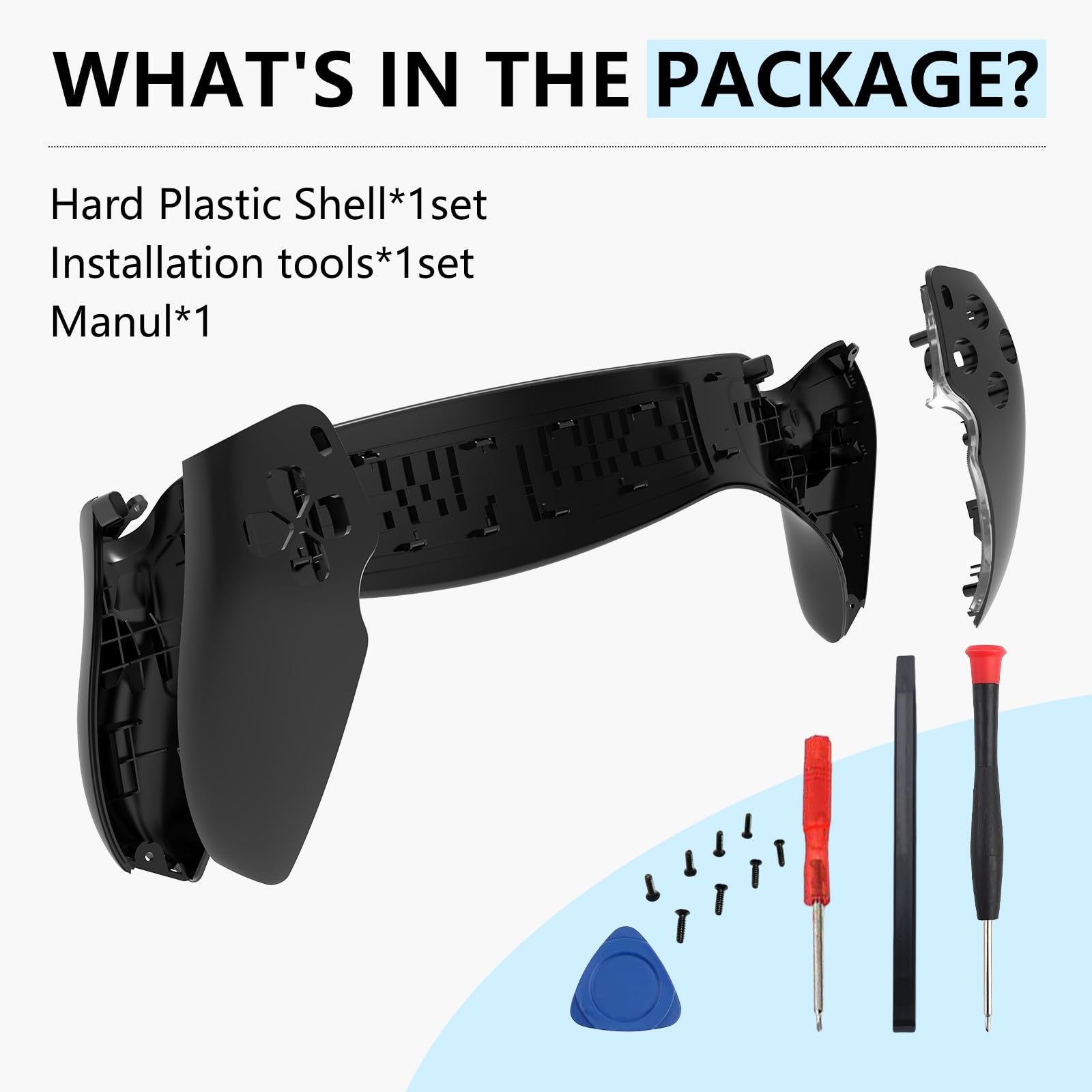 Compatible con Sony Play Station Portal/PS Portal, carcasa de repuesto para consola de juegos PS Portal, carcasa protectora (negro)
