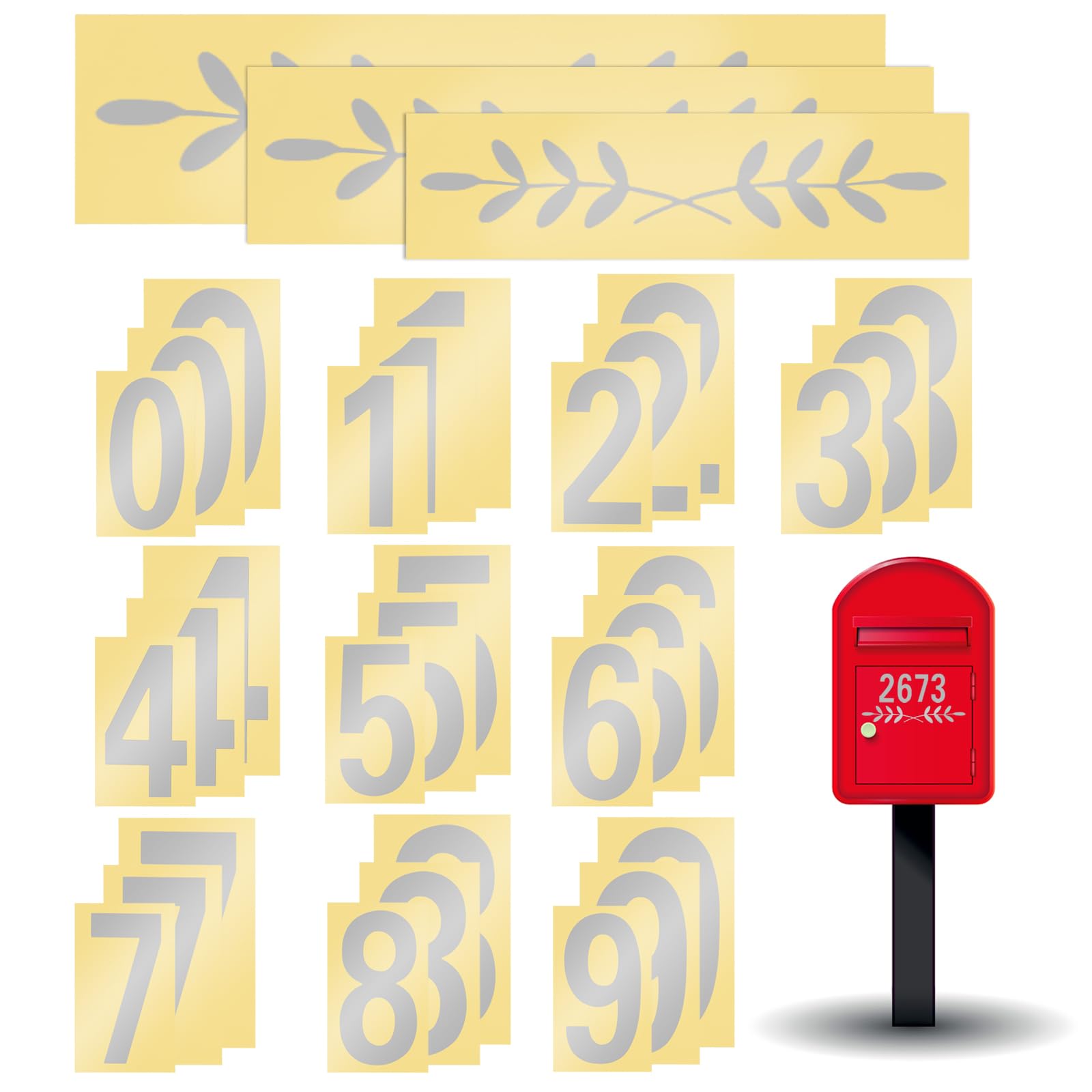 Nummerstickers voor brievenbus, waterdichte reflecterende