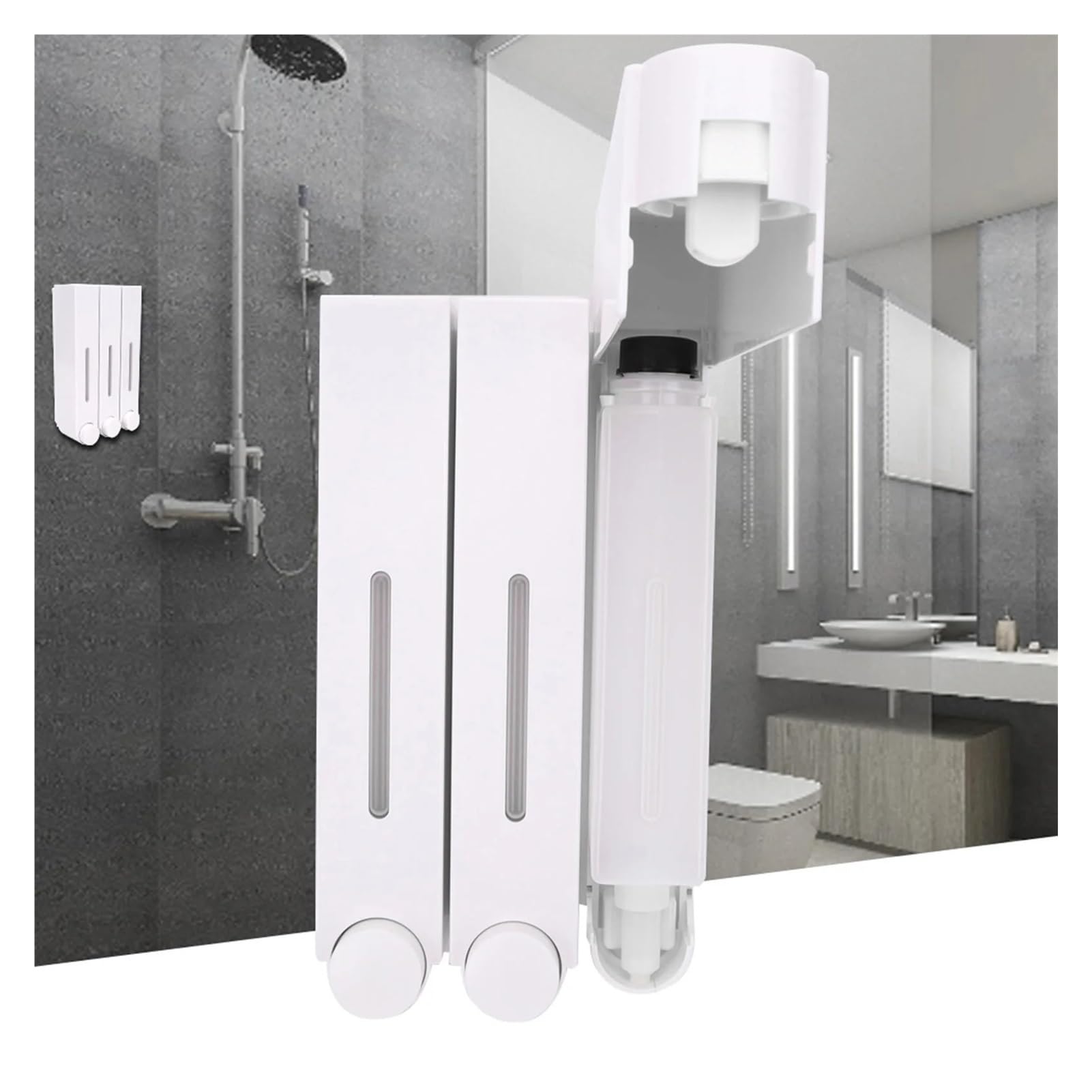 Dispenser Doccia Muro Dispenser for shampoo a tre teste da parete | Montare il dispenser di sapone liquido for doccia