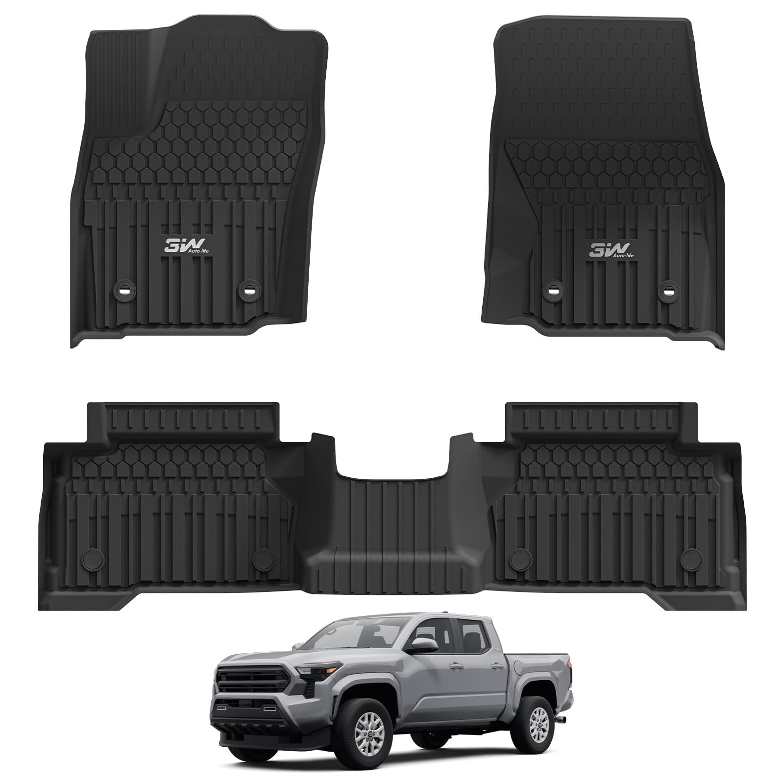 3W Floor Mats (Tacoma 2024–2026 Double Cab Auto)