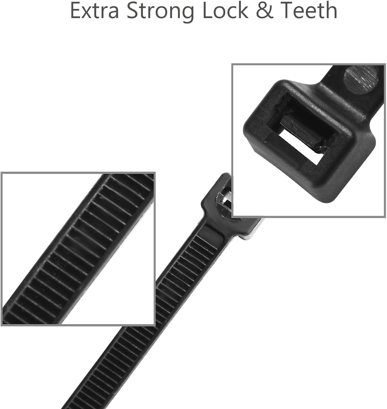 18 Inch Heavy Duty Zip Ties by Dekun, Ultra Strong 175 LB Tensile Strength Cable Wire Ties, 50 Pcs Black & 50 Pcs White (Total 100 Piece)