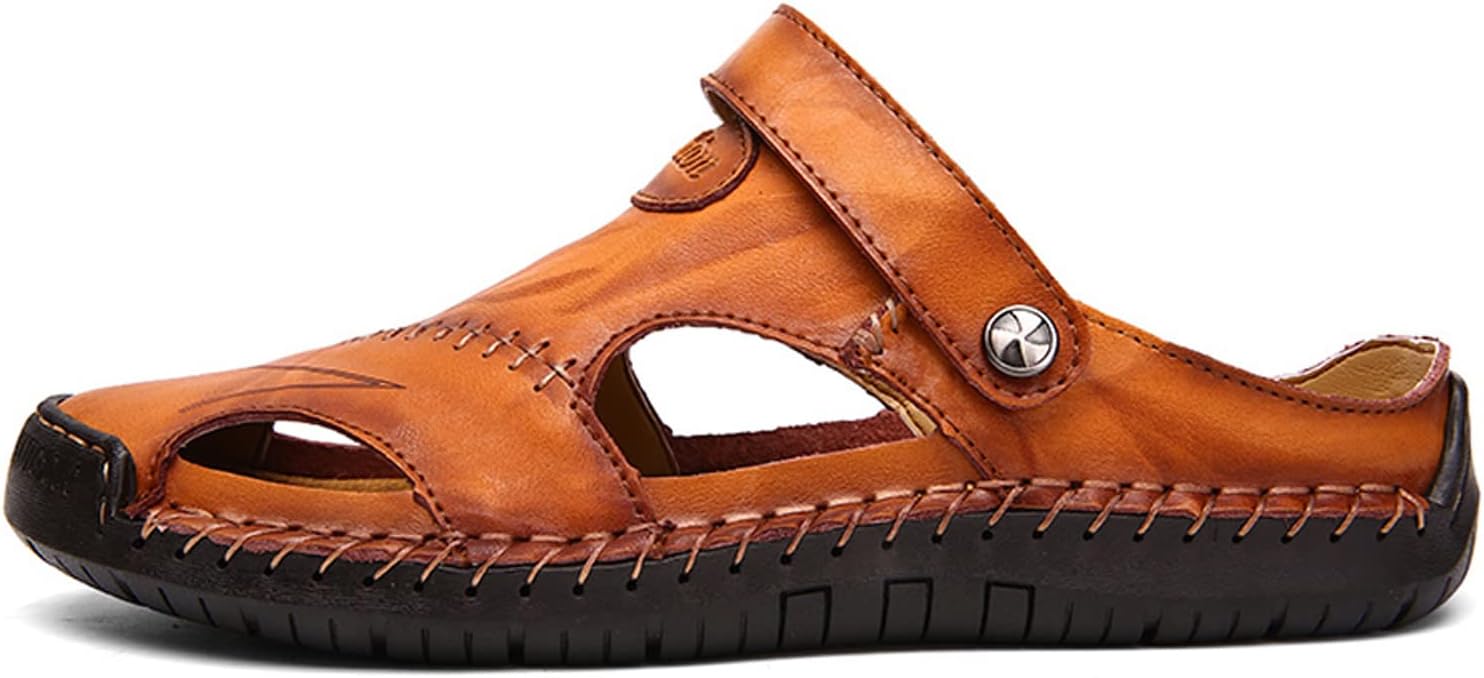 Honeystore Men’s Leather Hollow Athletic Sandals Slip-on Roman Casual Shoes Honeystore Men’s Leather Hollow Athletic Sandals Slip-on Roman Casual Shoes