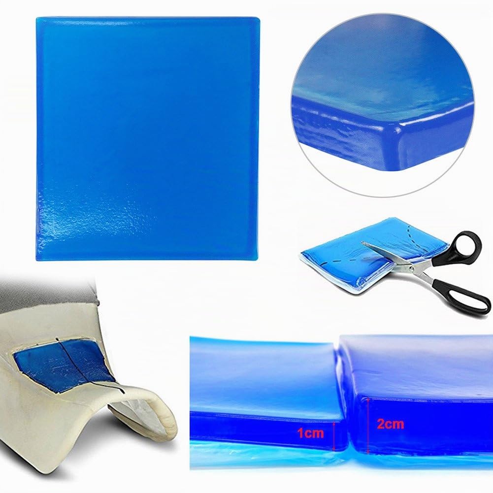 Domybest Coussin Gel Moto Tapis d'Absorption de Choc pour Siège de Moto - Moelleux et Confortable - Bleu