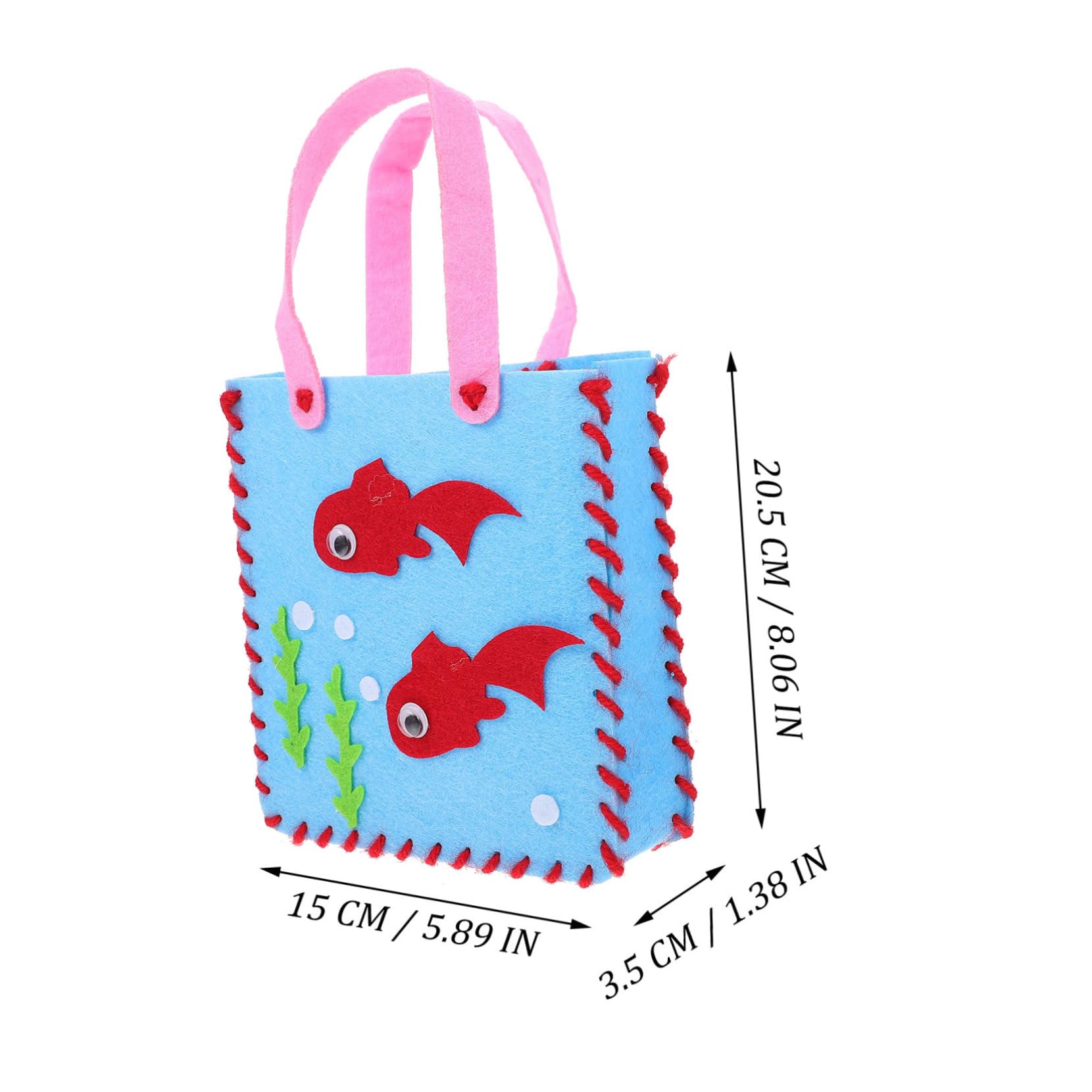 Gogogmee 4Pcs Non Woven Handbag Kit for Cartoon Sewing Project Creative Craft for Develops Hands Skills Safe Durable Materials Present for Young Creators