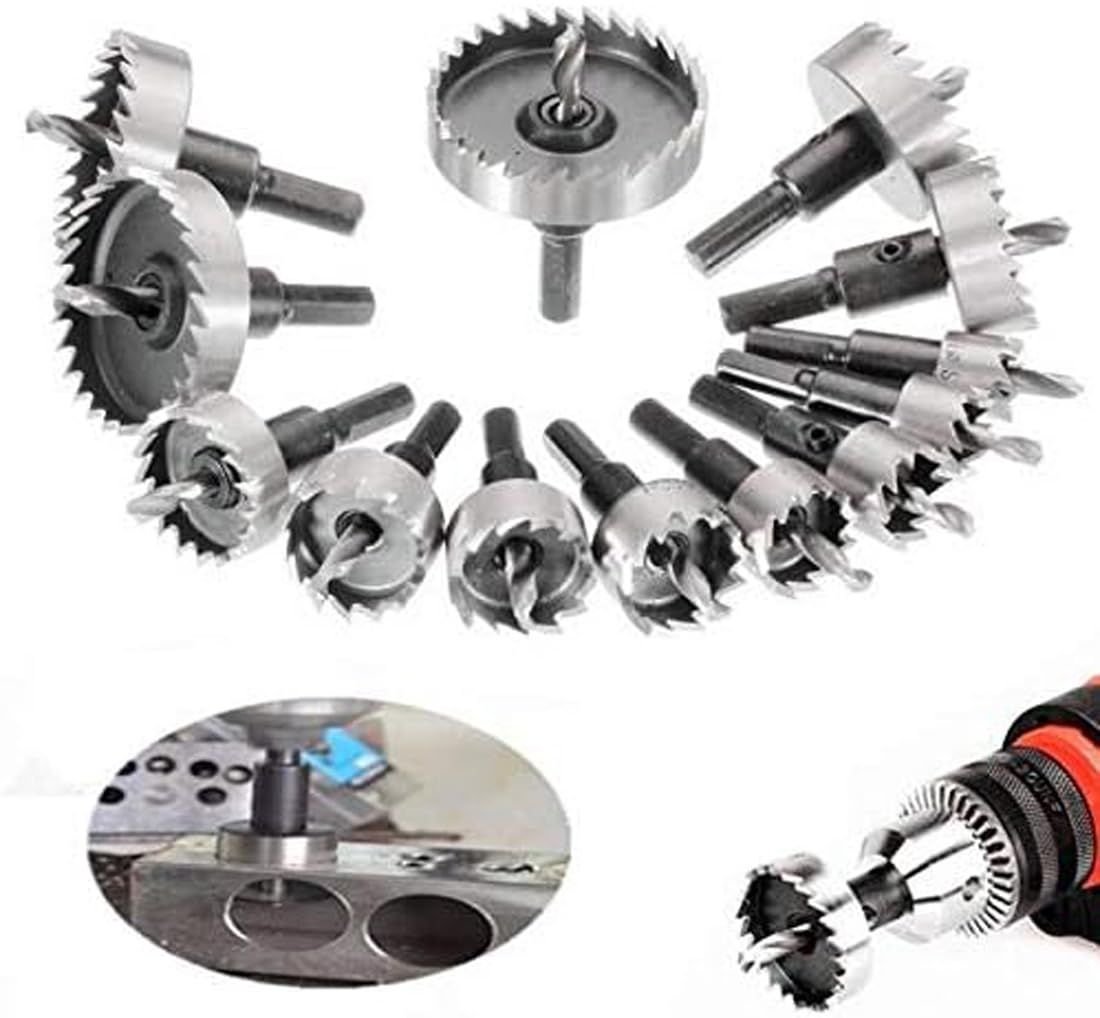 Up To Date Products & Tools 12 Pcs HSS Hole Saw 12-50mm Kit Drill Bit Set High Speed Steel Hole Cutter with Arbor Tooth Cutting Opener Drill Bit for Stainless Steel,Copper, Iron and Metal Plastic (B0D3LNHTCC) Amazon Price History, Amazon Price Tracker