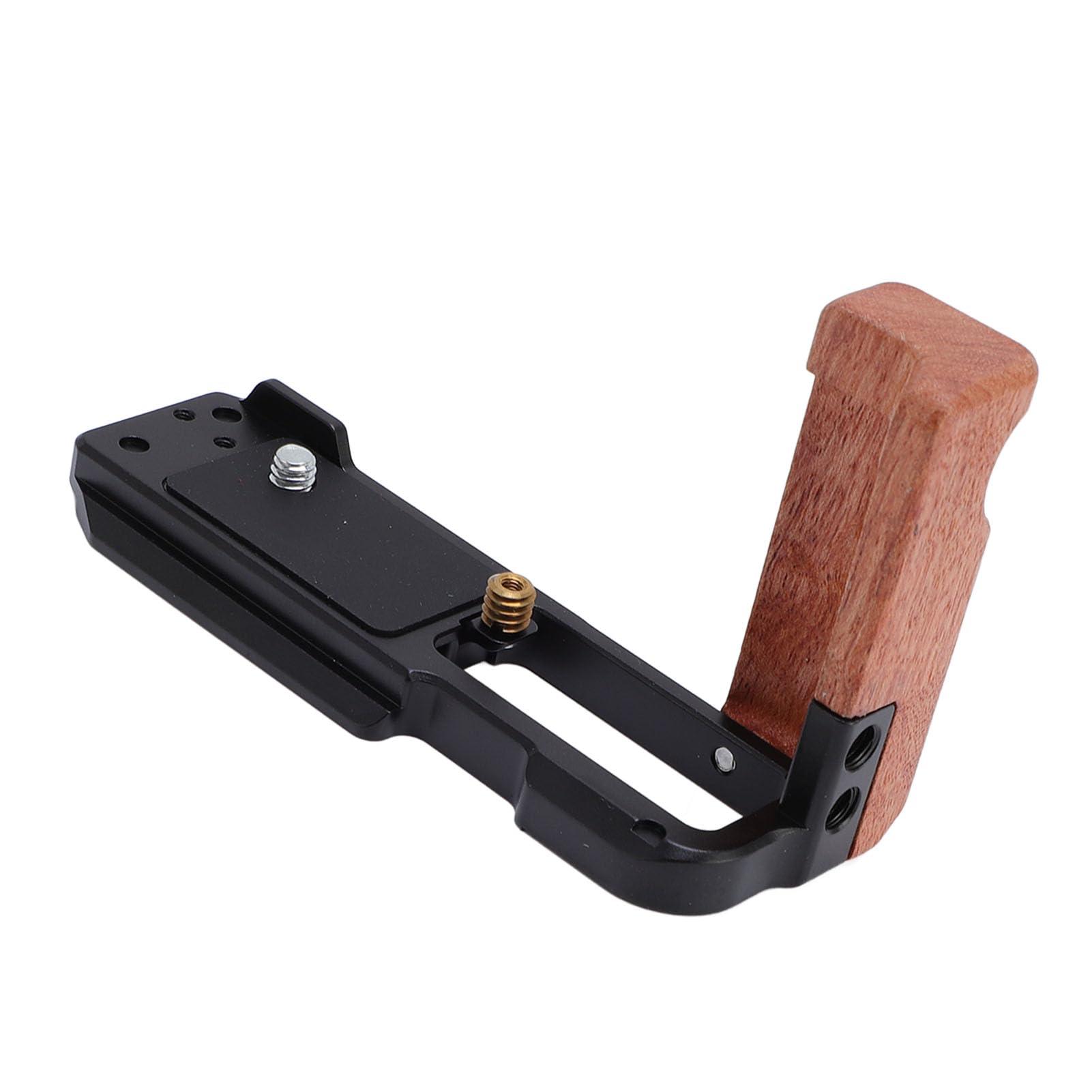 Cocoarm Impugnatura a L per Fotocamera con Base Arca e Manico in Legno, | Costruzione in Lega di Alluminio, Manico in Legno Massello, Fori Filettati da 1/4 Pollice, Accesso Completo a Batteria e