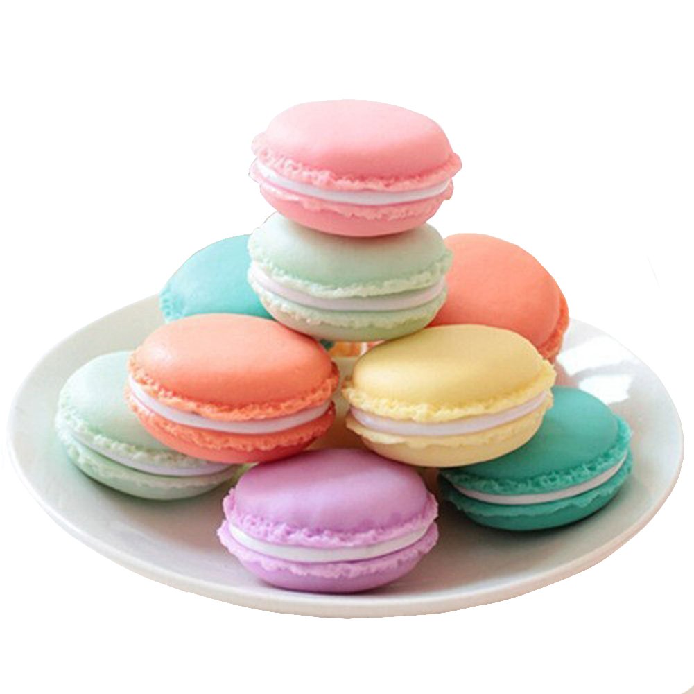 luzen6 Pcs Colorful Mini Macaron Shape Storage Box Candy Jewelry Organizer Pill Case Container for Travel - Random Color