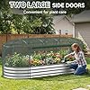 Lineware Raised Garden Bed with Sprinkler Timer and Self-Watering System, 8x3x1 ft Elevated Planter Boxes Outdoor with Mesh Cover, Oval Raised Beds for,Vegetables,Flowers, Backyard, Patio #5