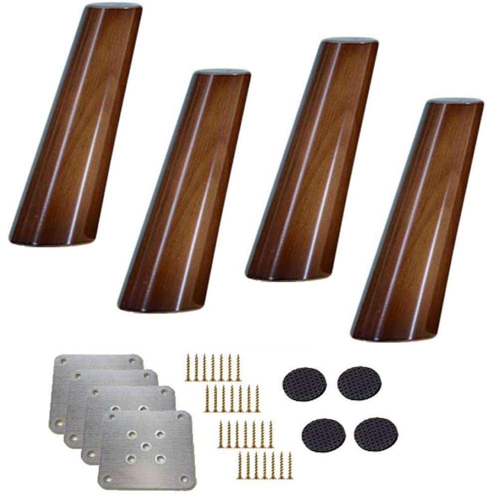 szt. nóżek do mebli drewnianych, stół, sofa, kolor orzechowy, ukośne, stożkowe, niezawodne nóżki do szafek (12 cm (5 cali))