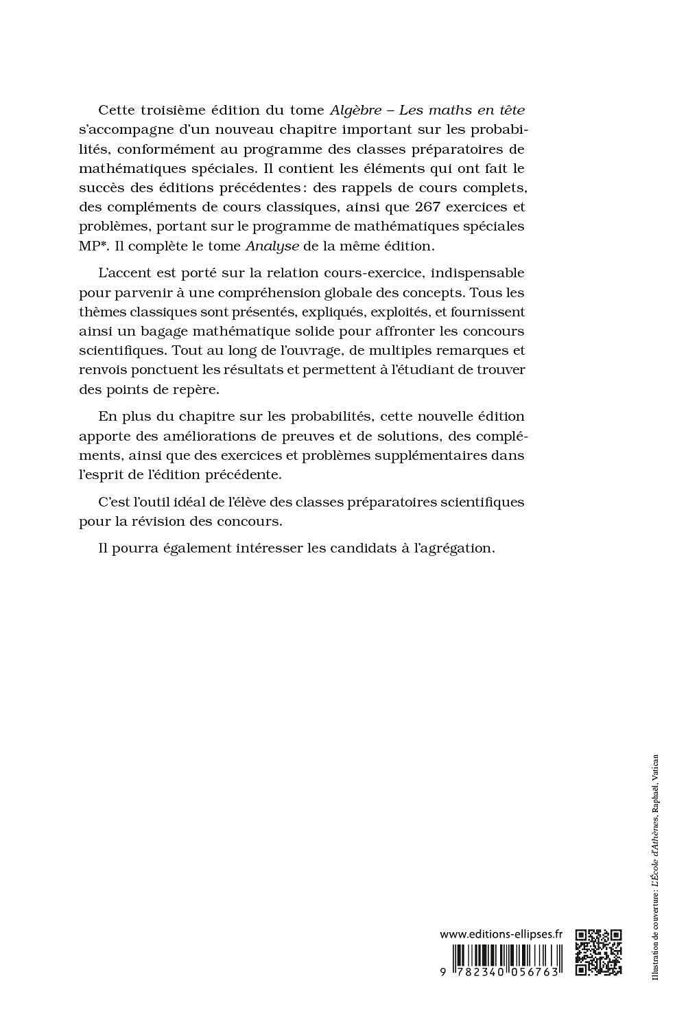 Les maths en tête. Algèbre et probabilités