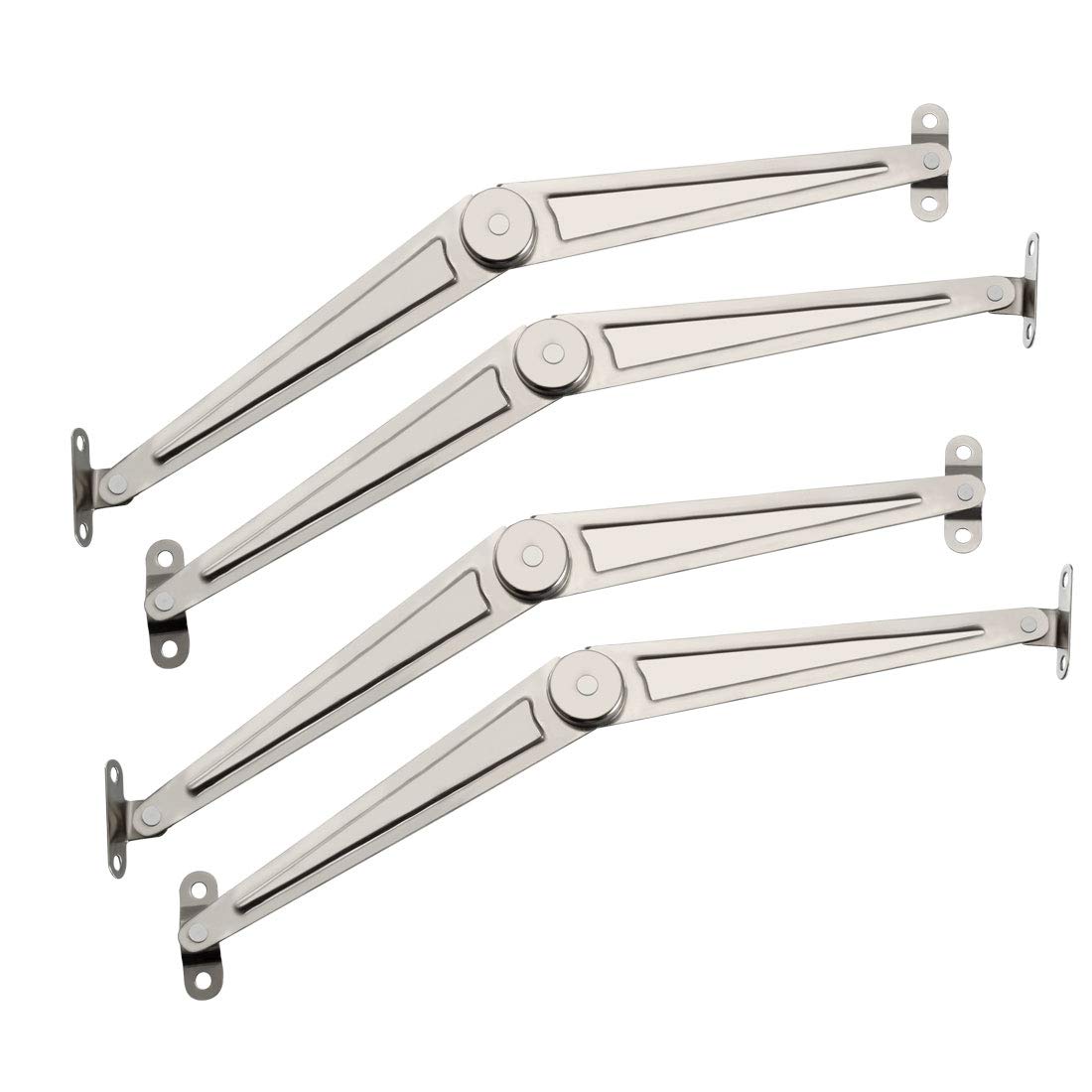 uxcell Lid Support Hinge, 10 inch 1.5mm Material Thickness Lid Stay with Soft Close, 2 Pairs