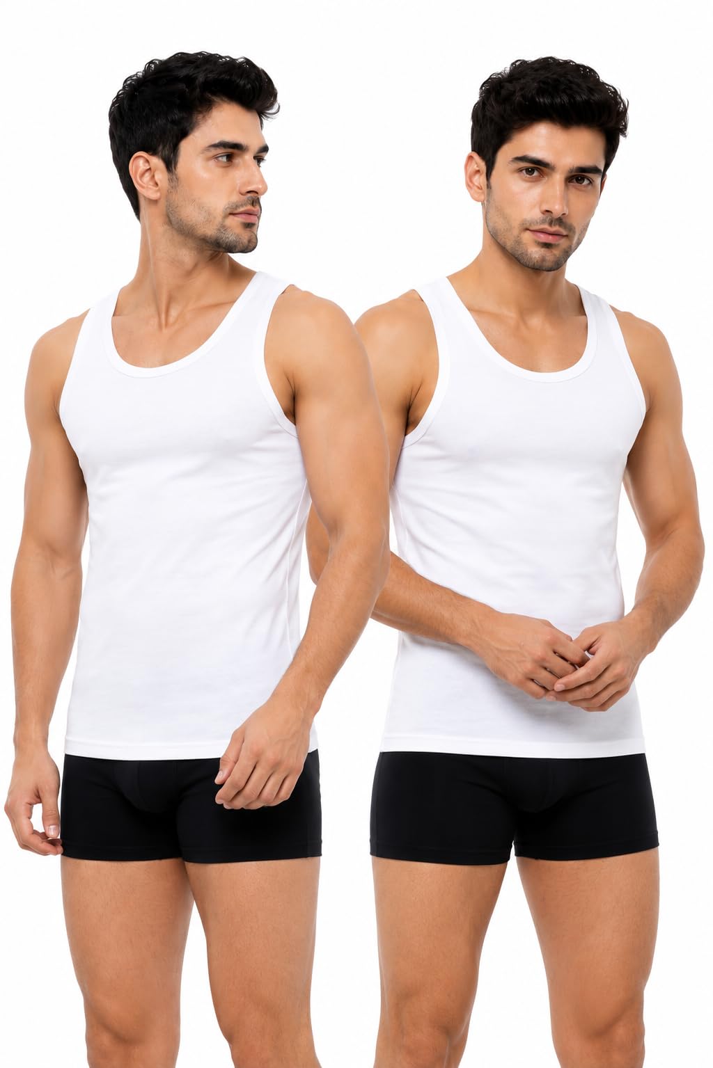 Men's 100% Cotton Sleeveless Vest for Men | Premium Round Neck Gym Vest | Soft & Breathable Innerwear White-picture-42