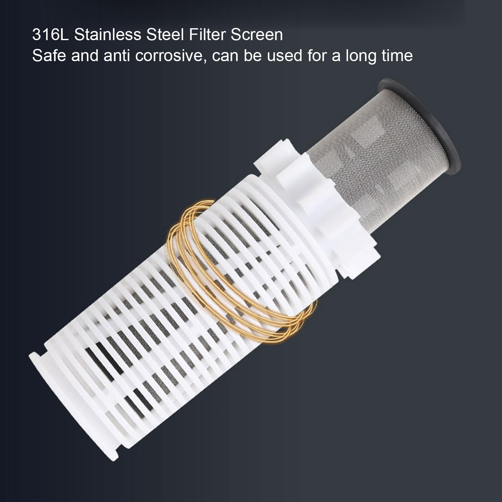 Luocute Filtro de Sedimentos, Prefiltro de Agua de Acero Inoxidable de 3/4 pulg., 40 Micras, Caudal de 8 T/h para Toda la Casa, con Medidor de Presión y Pantalla Lavable Reutilizable