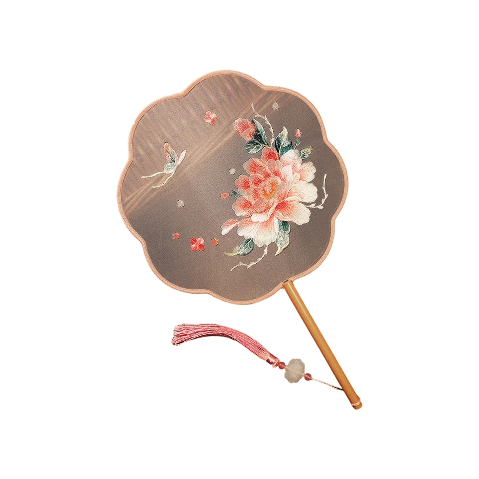Nucelit Chinese Double Sided Embroidered Round Fan Dance Fan for Home Decoration and Daily Use Classical Dance