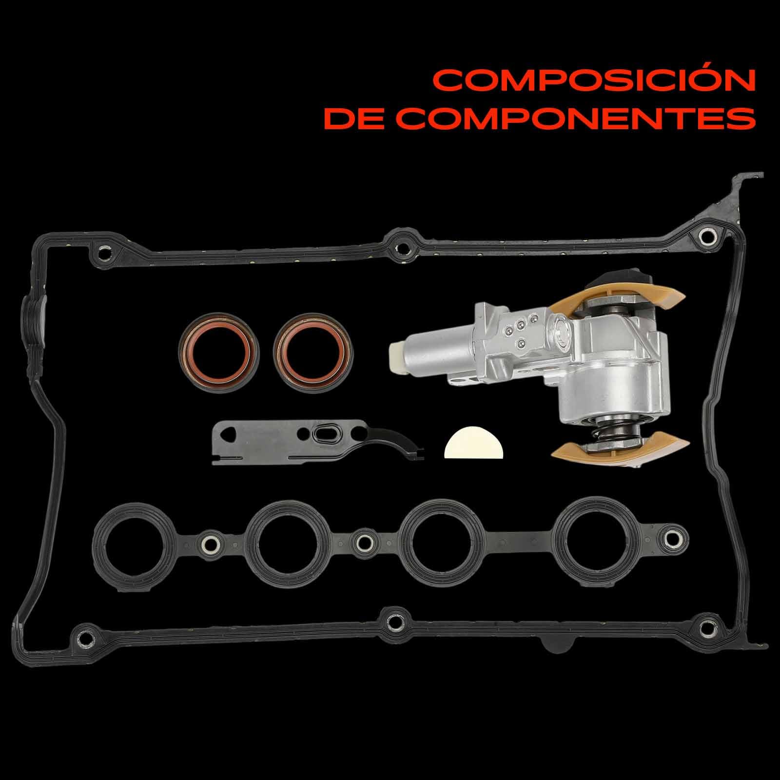 Frankberg Juego de cadenas de distribución Regulador del árbol de levas Juego de juntas Compatible con Golf IV 1J1 Polo 9A 9N P.a.s.s.a.t Variante 3B6 Golf IV Variante 1J5 TT 8N3 Replace# 058109088K