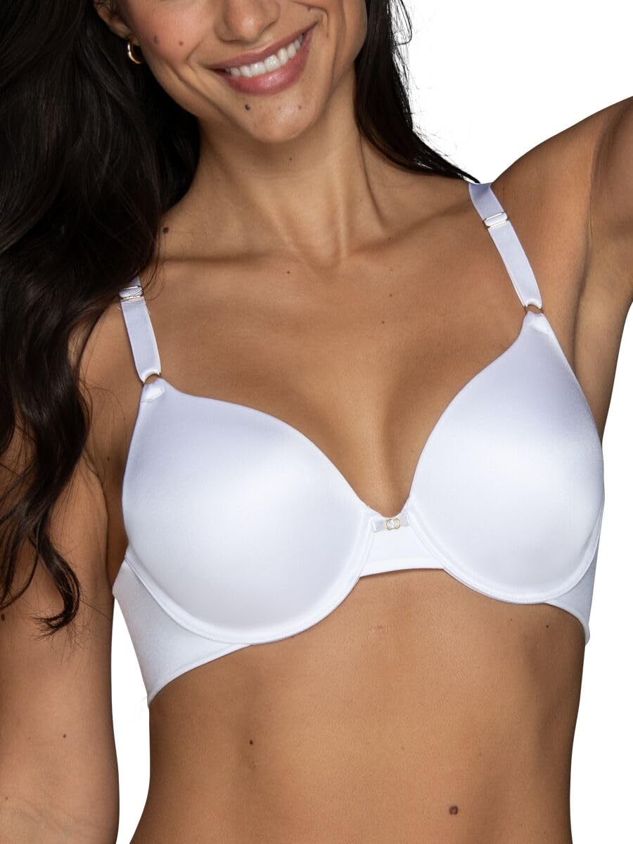 Vanity Fair Women's Full Coverage Beauty Back Smoothing Bra, 4-Way Stretch Fabric, Lightly Lined Cups up to DD