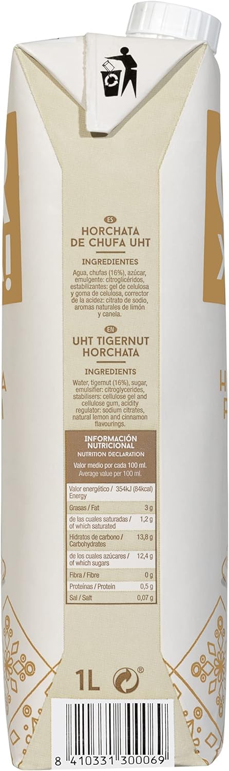 Horchata Seleccion Premium - Or xata Brick 1 litro - 6 Botellas - Horchata Valenciana de Chufa - Horchata Premium - Sin Gluten