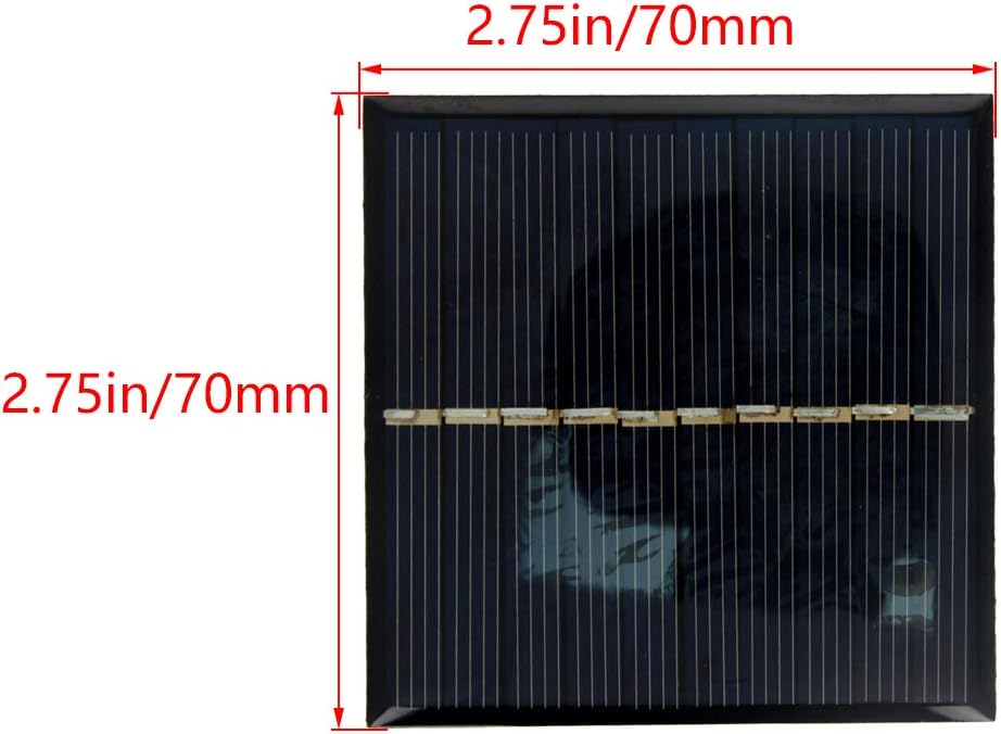 Heyiarbeit 5 Pcs 5V 0.7W Mini Polysilicon Epoxy DIY Solar Panel Module 70mm x 70mm/2.75" x 2.75" for Cell Charger