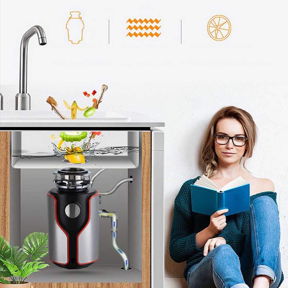 Durable Broyeur de déchets de Cuisine Élimination des déchets Élimination des déchets Alimentaires des ménages Interrupteur d'air intégré, Surcharge Automatique Cuisine