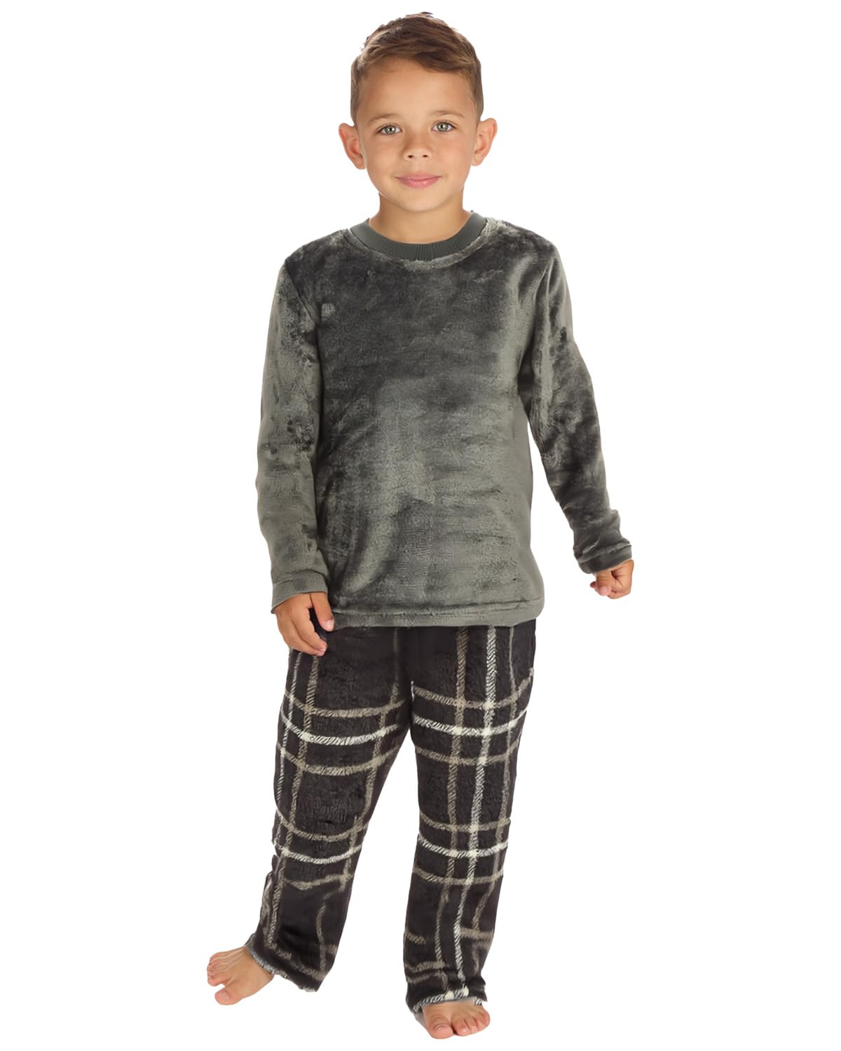 Undercover Boys Fleece Lounge Set 15C703 Charcoal Check 3-4 Years