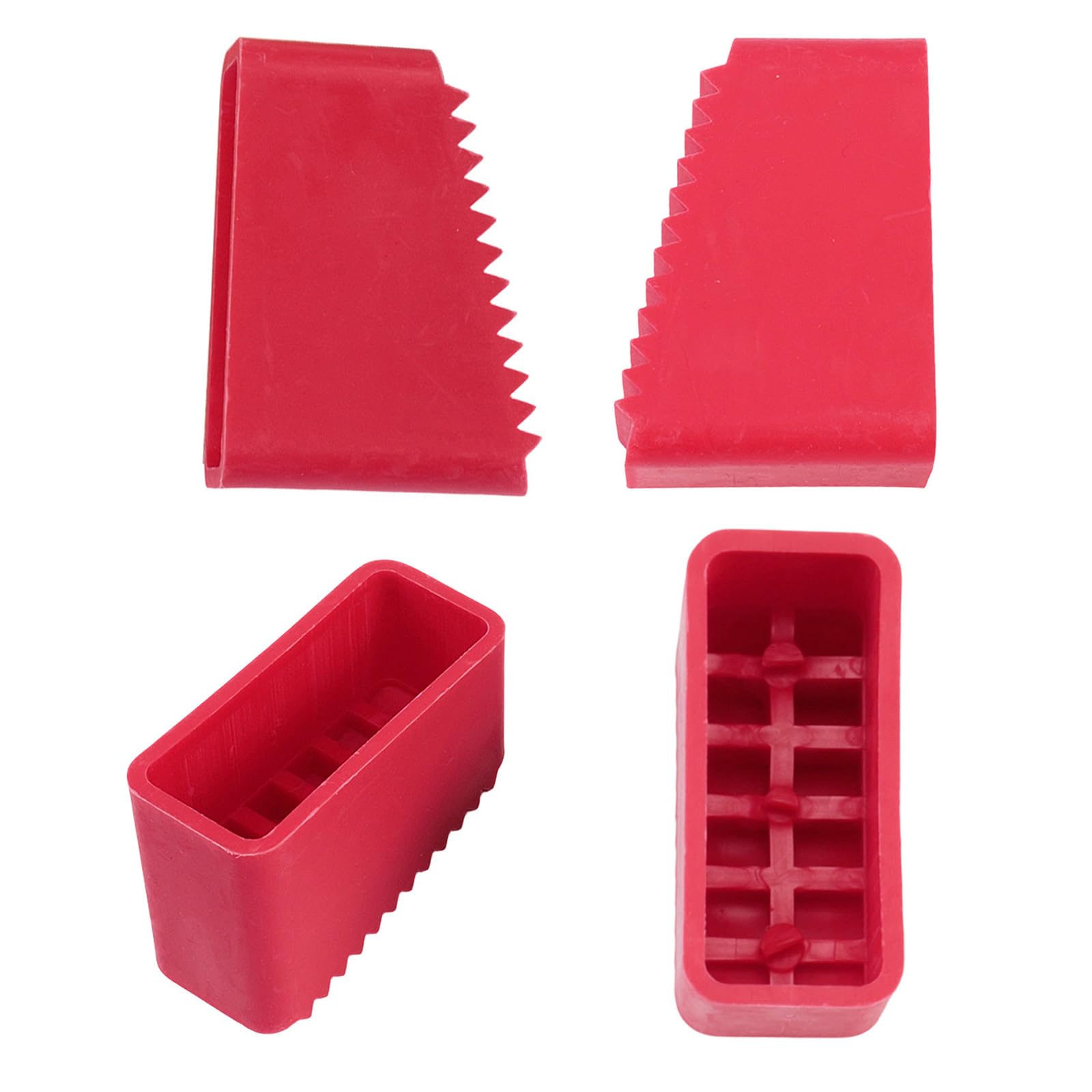 Kaeltsyn Red 4Pcs Rubber Step Ladder Feet Cover Ladder Leg Cover Pad Rubber Foot Pad Protector Replacement Accessories Replacement