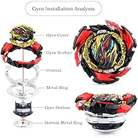 Vista 5 de Bey Battling Top Burst Gyro Toy Set 2 Spinning Tops with 2 Left&Right Launchers for Kids (191-01-02)