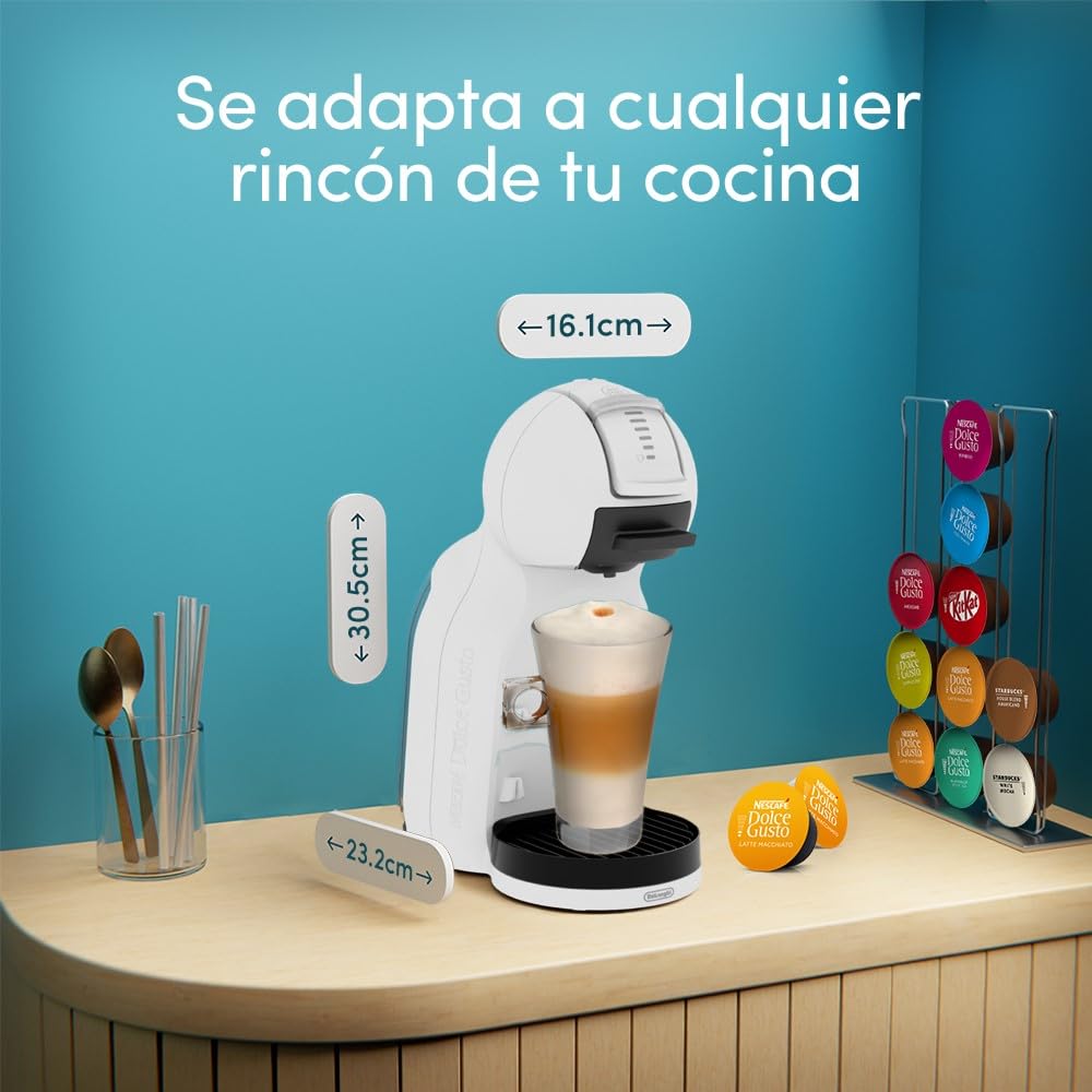 De'Longhi Nescafé Dolce Gusto Mini Me 2 - Cafetera para cápsulas compactas, apagado automático, bebidas calientes y frías, presión 15 bar, color blanco (EDG335.W)