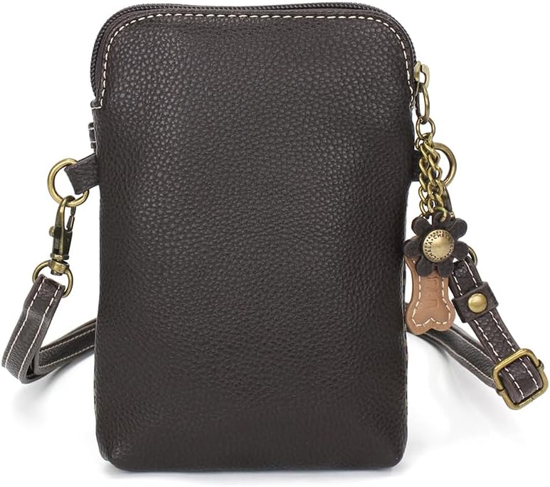 CHALA Dog Collection Cell Phone Crossbody Purse-Women PU Leather/Canvas Multicolor Handbag with Adjustable Strap