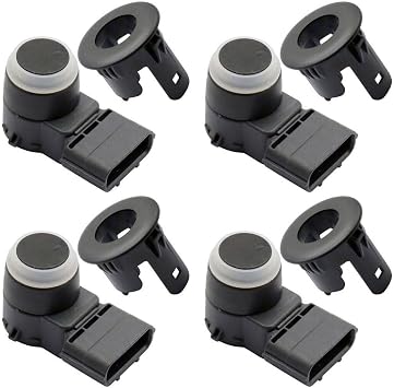 4pcs Bumper Parking Sensor & Retainer For Acura MDX RLX 2014 2015 2016 39680TZ5A010M1 39681-TZ5-A01ZZ, Black