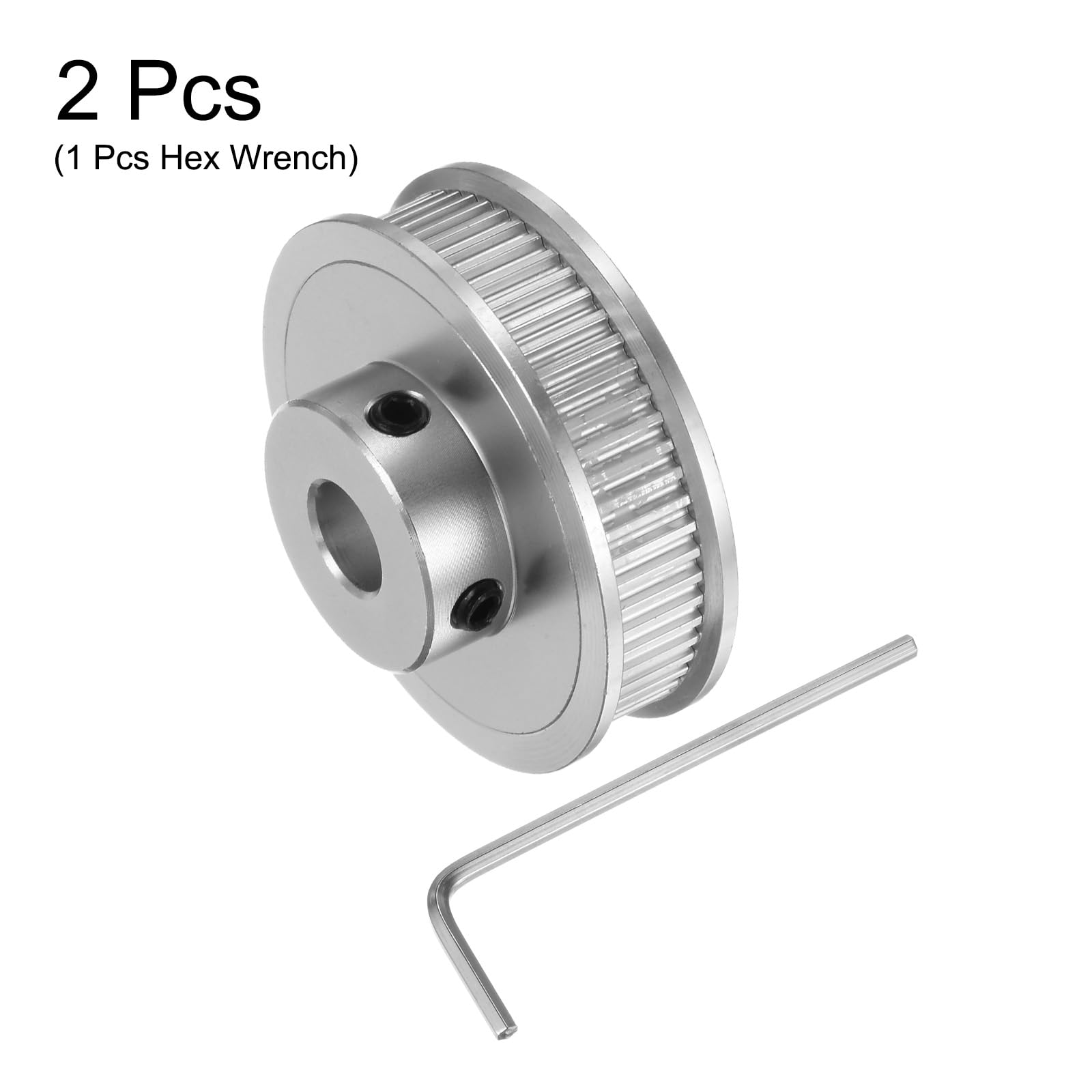 sourcing map 2GT Polea 60 Dientes 8mm 40mm Aluminio Correa Distribución CNC