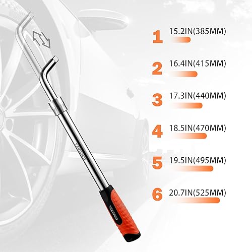 Miniatura 2 de YEKEPRO W12004A - Llave de tuerca extensible con enchufes abatibles, 4 piezas de llaves telescópicas de rueda para neumáticos con enchufes CR-V de