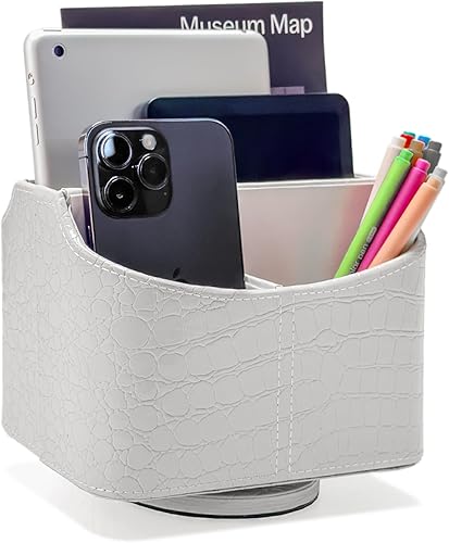 Miniatura 12 de UnionBasic organizador de controlador y control remoto, rotatorio en 360 grados, con diseño de cocodrilo en piel de poliuretano, soporte de Piel