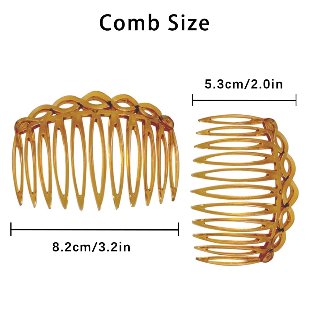 yueXinCh 8 Pcs Decorative Hair Accessories for Women Girls - Tortoise & French Comb with 11 Teeth for Ladies - Image 4
