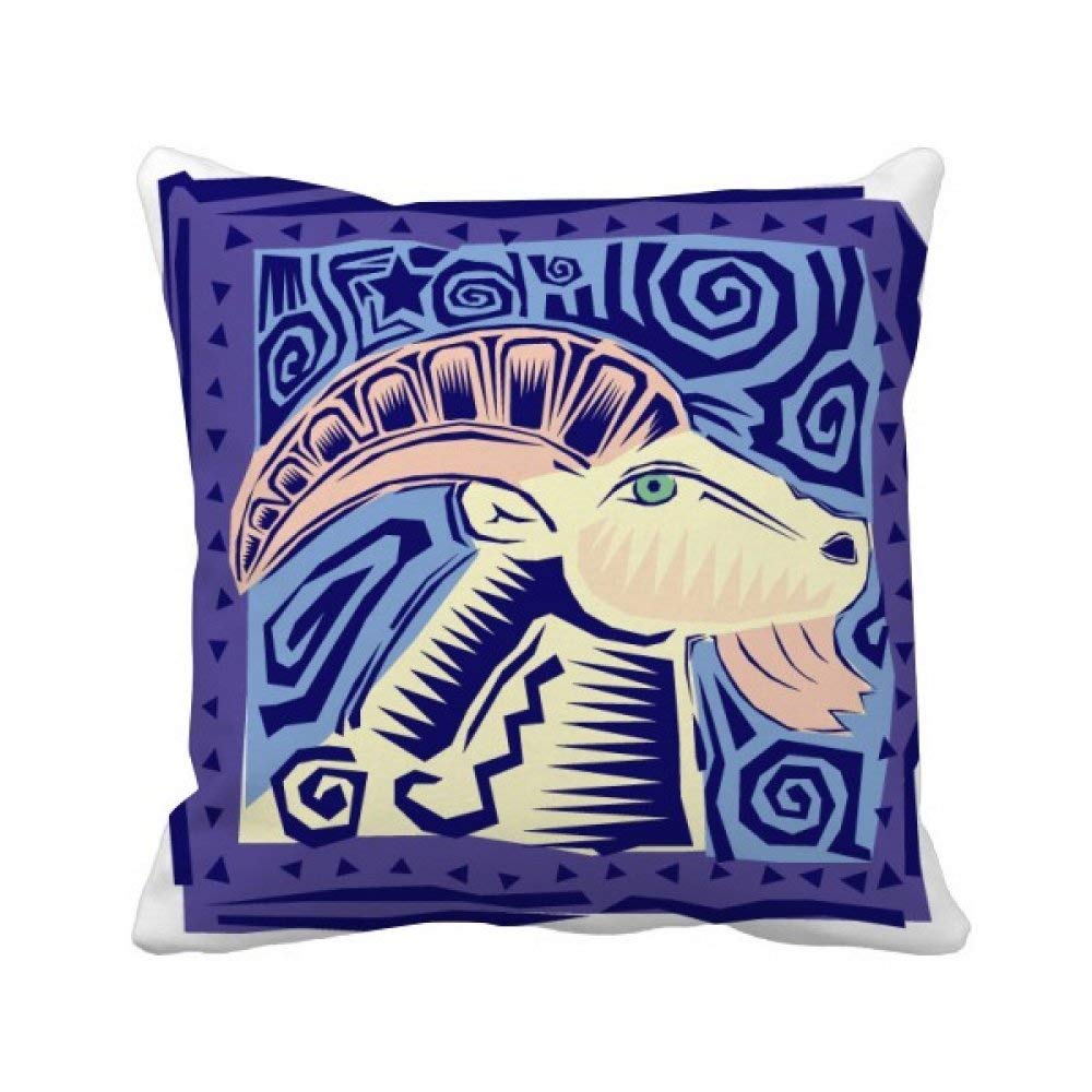 Housse de coussin constellation Bélier mexicain en gravure textile haut de gamme